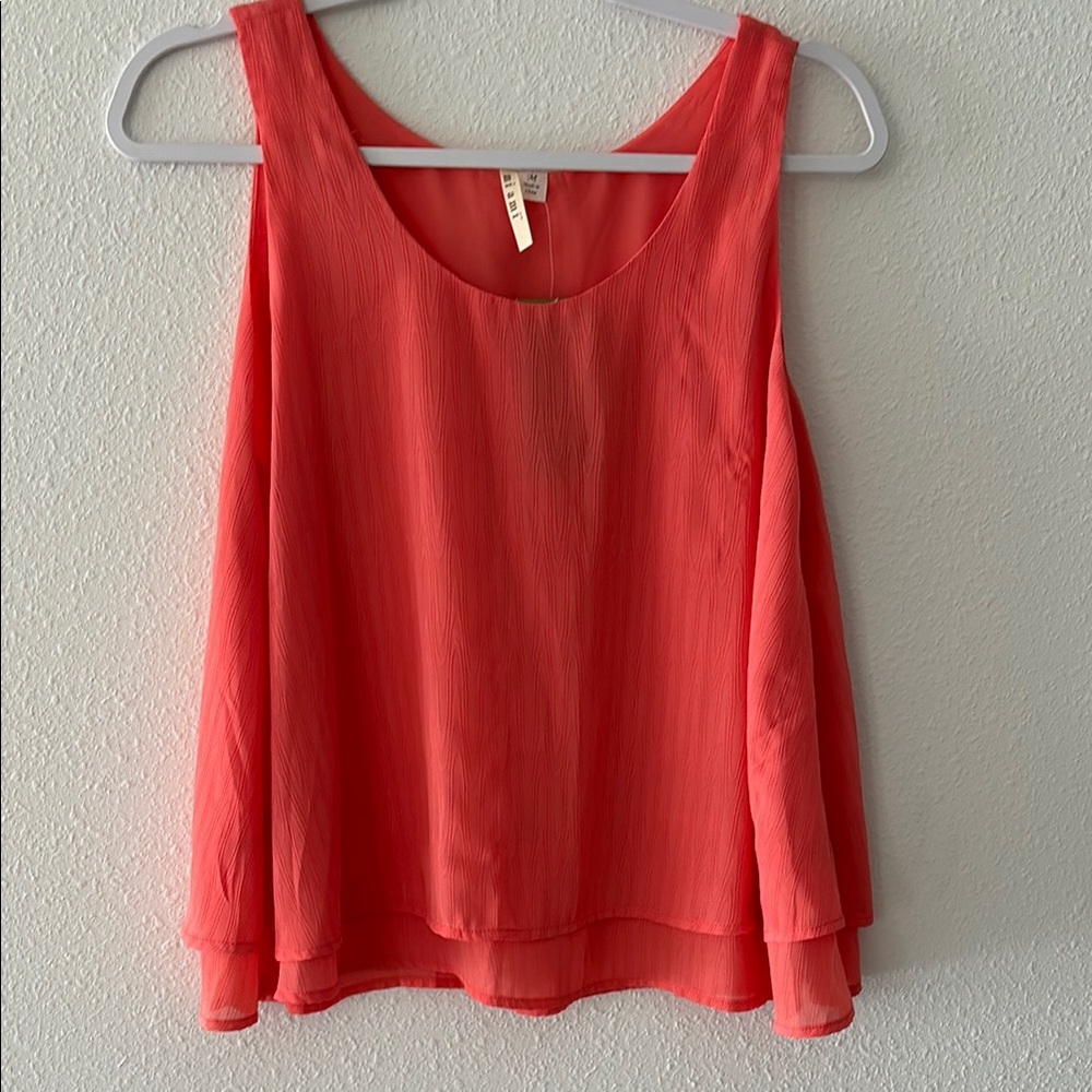 Francesca's Size M Women's Top‎ Flowy Orange Top